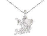 We Love You Mom Pendant Necklace in Sterling Silver